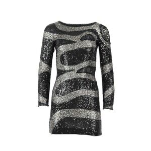 Emilio Pucci Vintage 2009 Sequin Embellished Geometric Patterned Lace Mini Dress